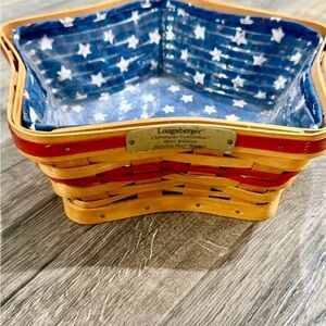 Longaberger Star Basket with Red and Blue Design